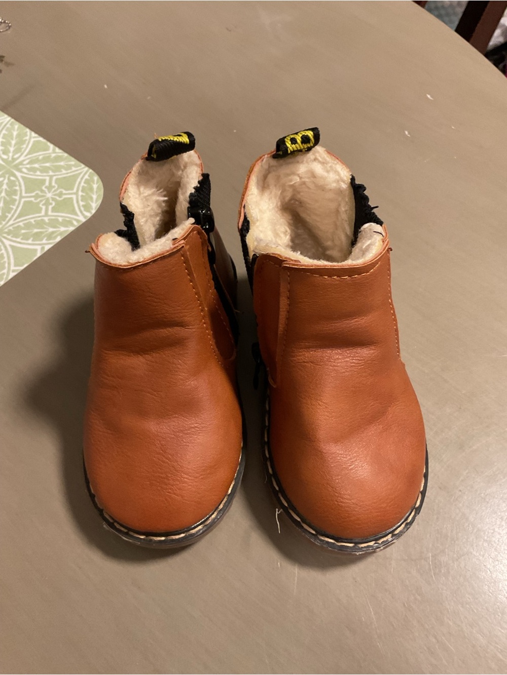 Brown Toddler side zip boots